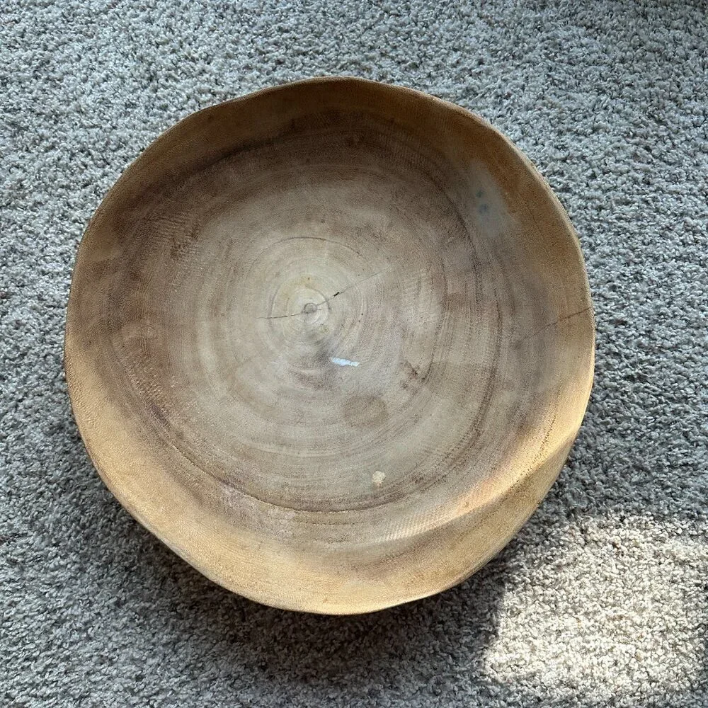 Large irregular Crate and Barrel wood bowl